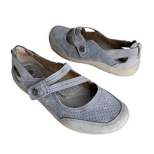 Earth Origins 7 Women's Gray Perforated Mary Jane Shoes Tova Comfort Walking
